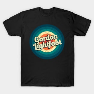 Graphic Gordon Name Retro Vintage Circle T-Shirt